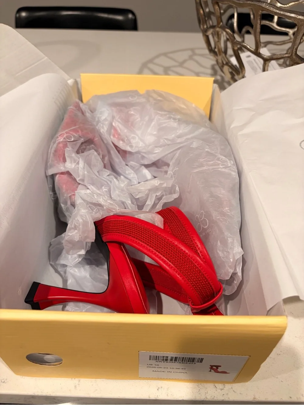 Cosy Island Red Sculpted-Heel Ankle-Strap Sandals